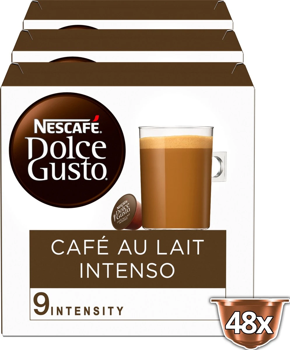Nescafé Dolce Gusto Cafe Au Lait Intenso Capsules - 48 Koffiecups 4 Nescafé Dolce Gusto Cafe Au Lait Intenso Capsules - 48 Koffiecups - Afbeelding 2
